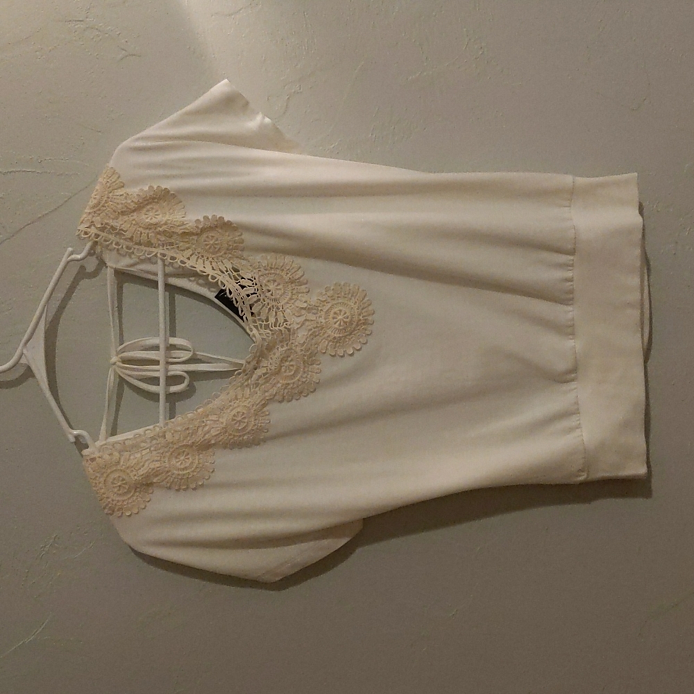 Wet Seal cream colored top.  Size small